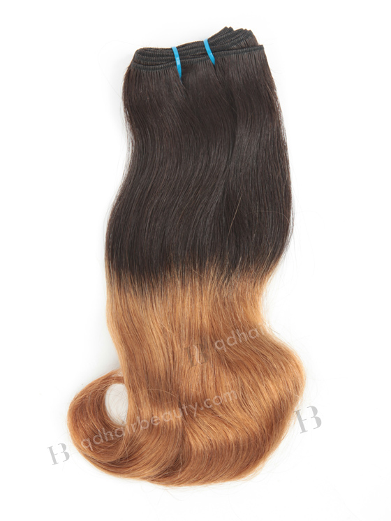 In Stock 7A Peruvian Virgin Hair 12" Double Drawn Straight With Roll Curl Tip T-Natural Color/10# Machine Weft SM-6106